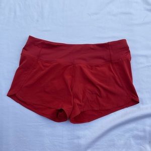 Lululemon 4” red speed up shorts